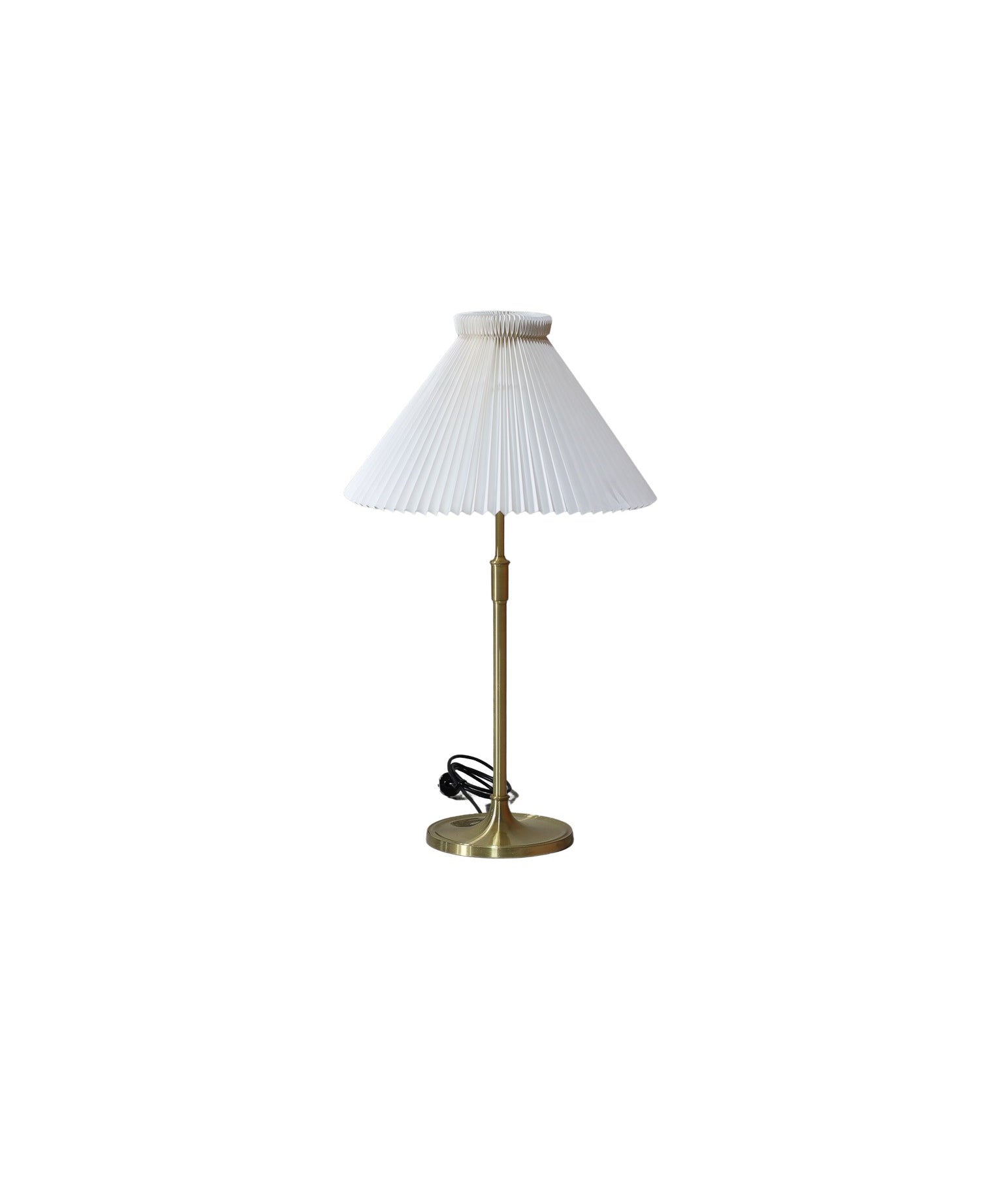 Le_Klint_328_table_lamp_Danish_vintage_brass_pleated_shade