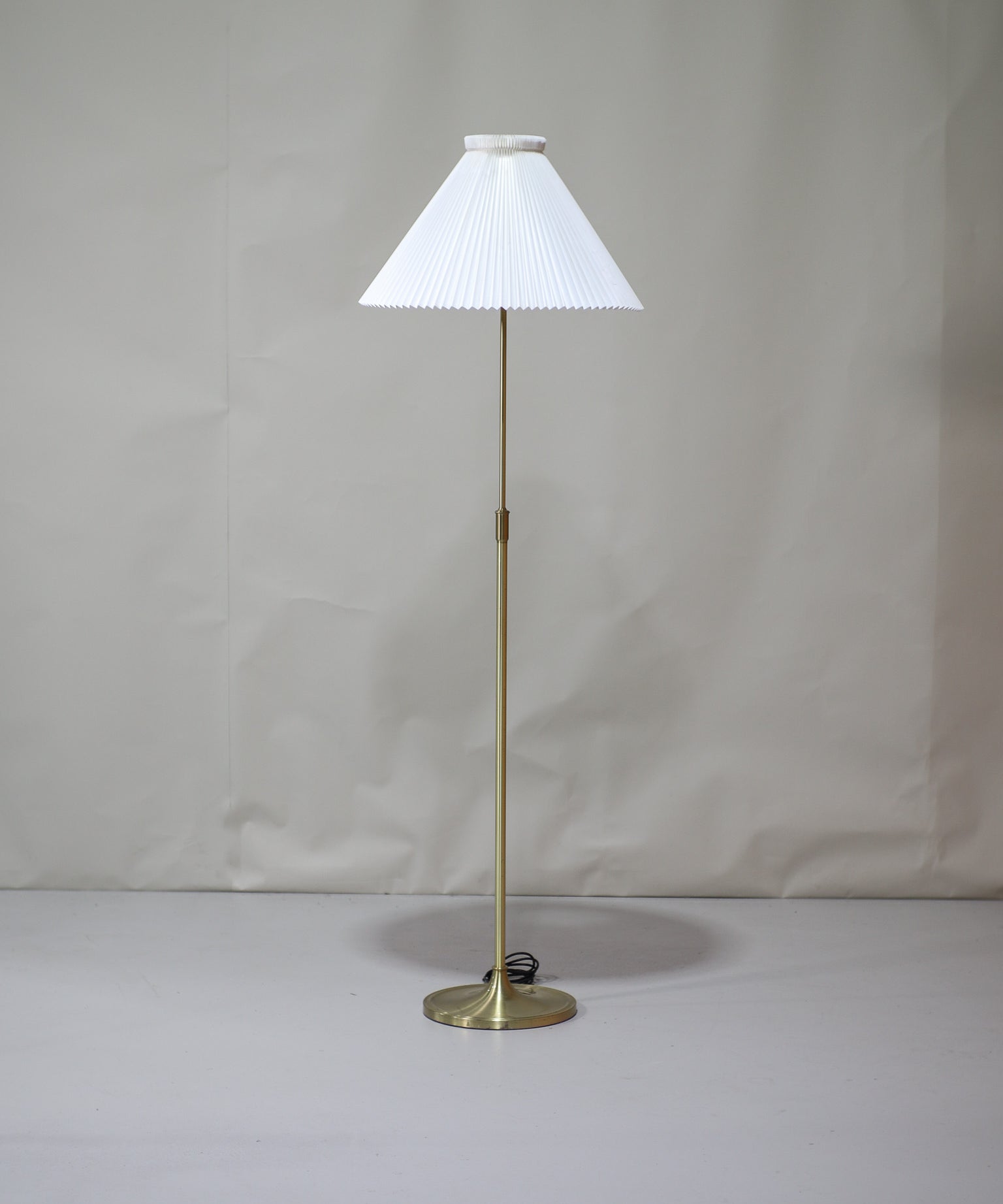 Le_Klint_339_floor_lamp_Danish_vintage_brass_pleated_shade
