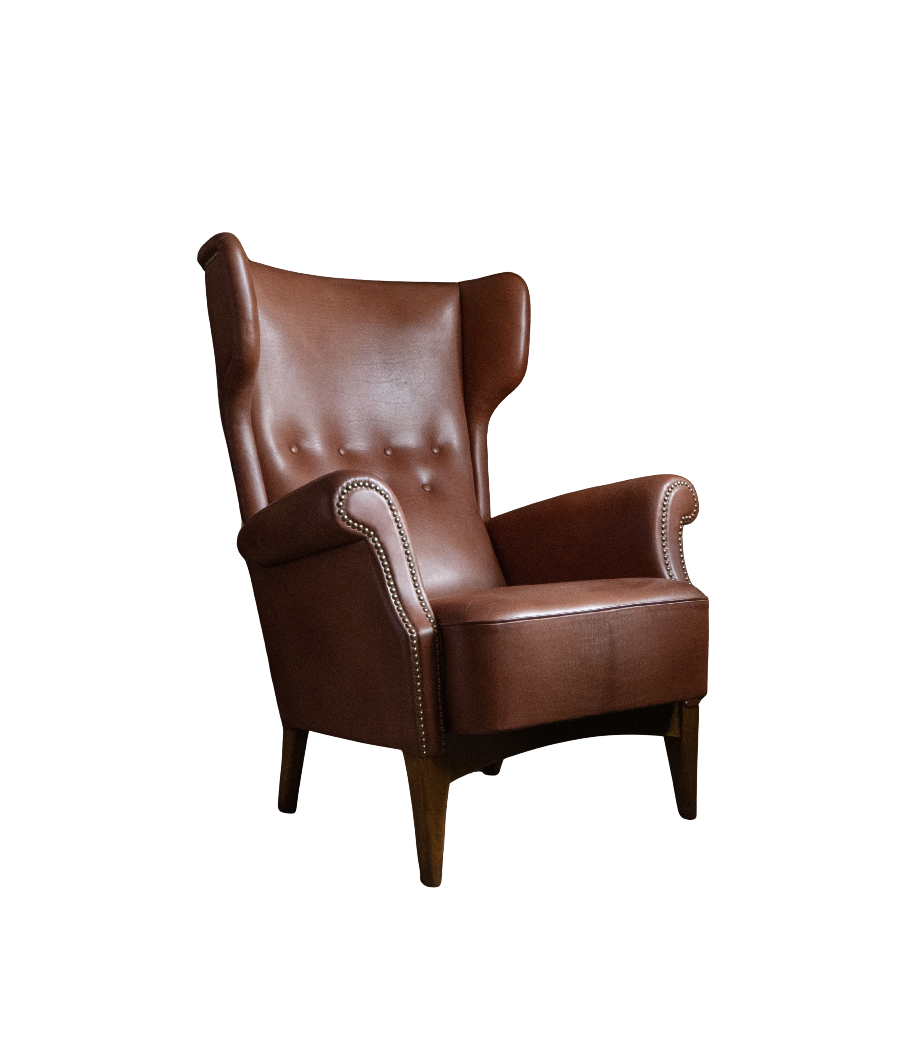 Leather_Armchair_by_Fritz_Hansen_with_Brass_Nail_Trim,_Denmark_1940s–1950s