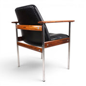 Sven_Ivar_Dysthe_Dokka_Armchair_in_Rosewood_and_Black_Leather_for_Dokka_Møbler,_Norway_1960s