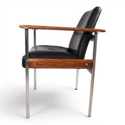 Sven_Ivar_Dysthe_Dokka_Armchair_in_Rosewood_and_Black_Leather_for_Dokka_Møbler,_Norway_1960s