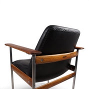 Sven_Ivar_Dysthe_Dokka_Armchair_in_Rosewood_and_Black_Leather_for_Dokka_Møbler,_Norway_1960s