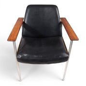 Sven_Ivar_Dysthe_Dokka_Armchair_in_Rosewood_and_Black_Leather_for_Dokka_Møbler,_Norway_1960s