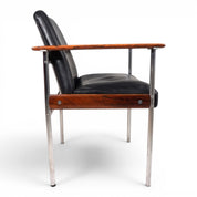 Sven_Ivar_Dysthe_Dokka_Armchair_in_Rosewood_and_Black_Leather_for_Dokka_Møbler,_Norway_1960s