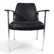 Sven_Ivar_Dysthe_Dokka_Armchair_in_Rosewood_and_Black_Leather_for_Dokka_Møbler,_Norway_1960s