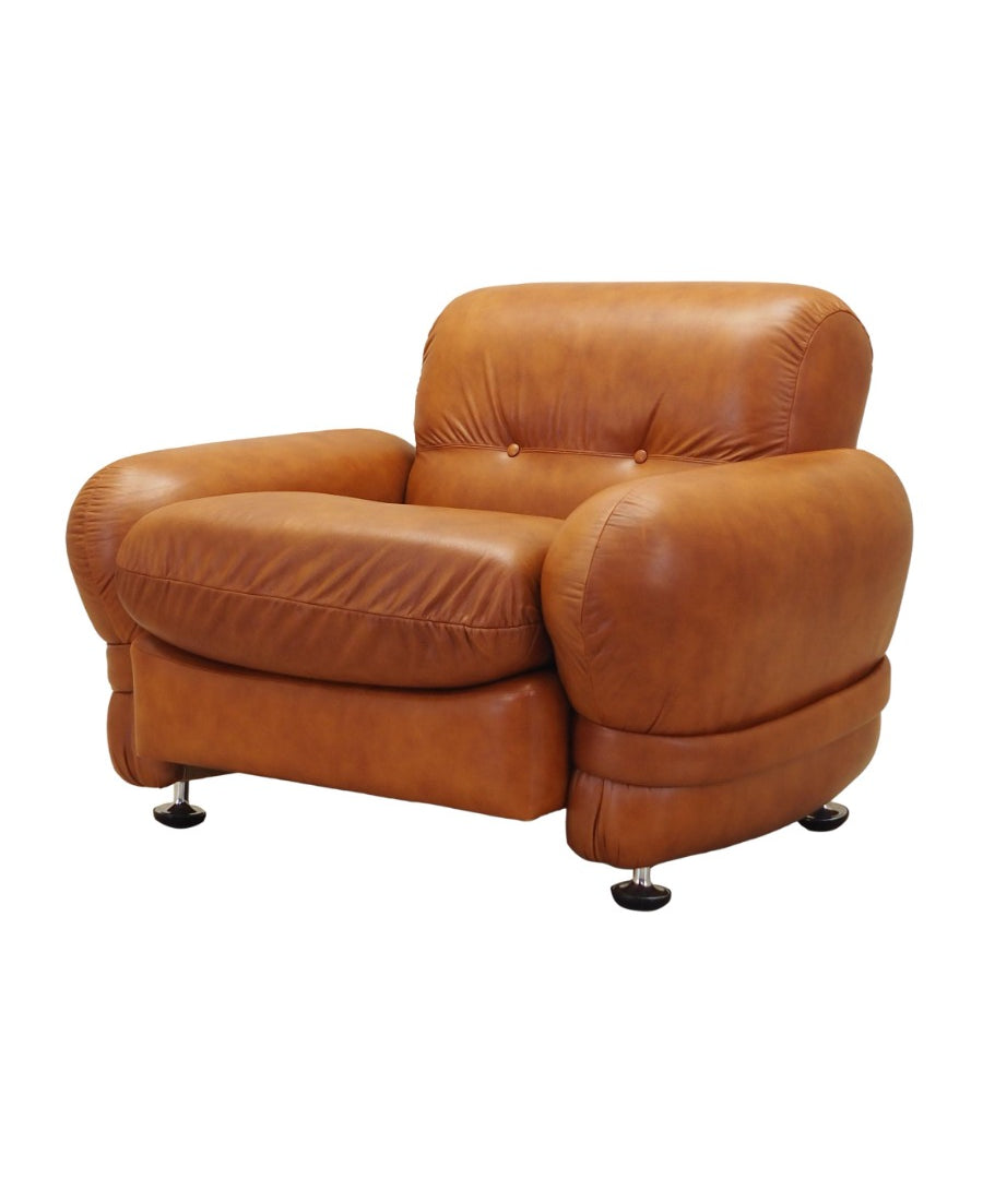 Leather_Armchair,_Italian_Design,_Natural_Leather,_1970s,_Italy