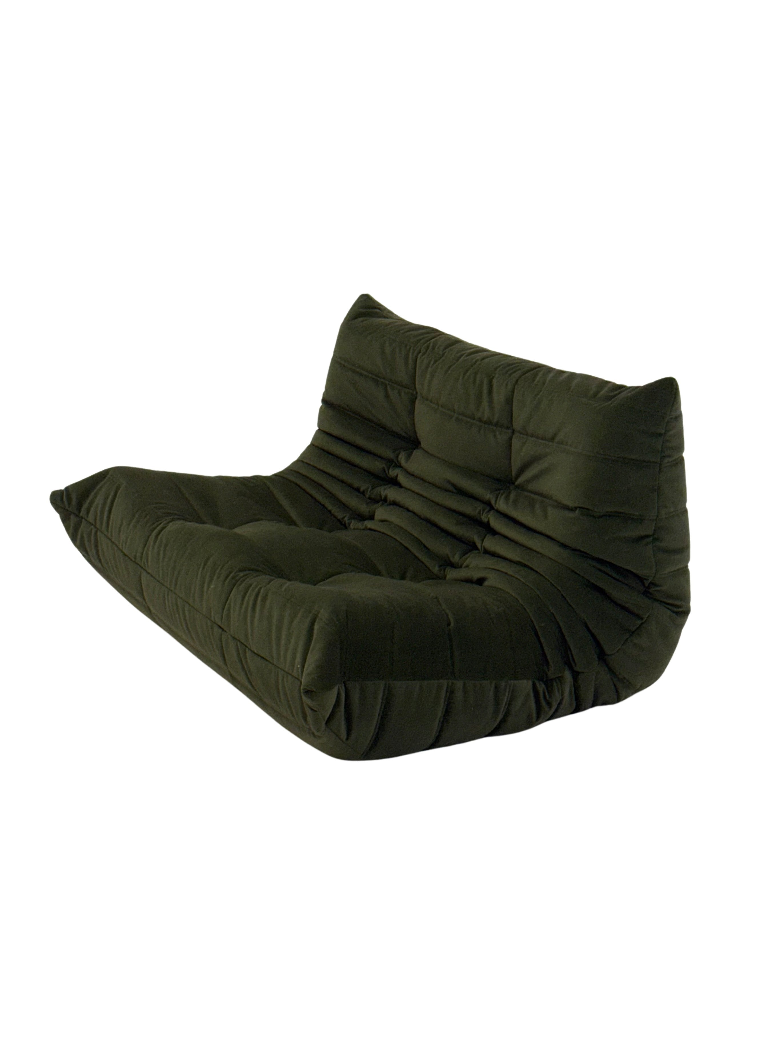 Ligne_Roset_Togo_2-seat_element_in_dark_green_velvet