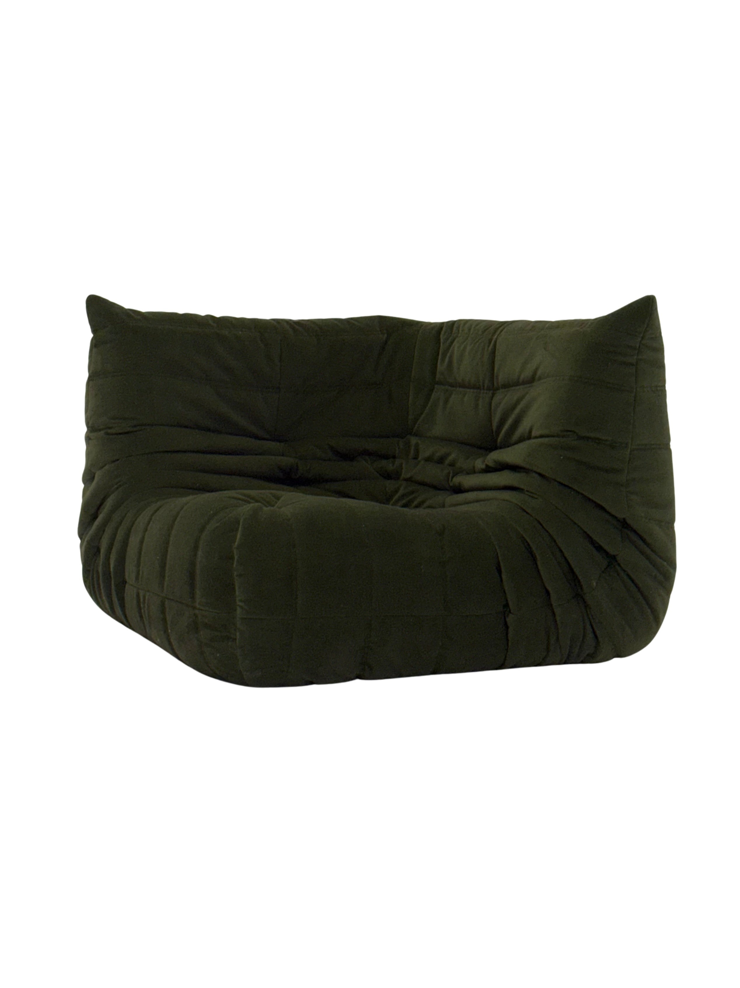 Ligne_Roset_Togo_corner_element_1-seater_in_dark_green_velvet