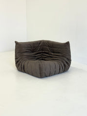 Ligne_Roset_Togo_corner_element_in_gray/taupe_velvet