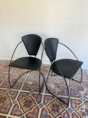 Set_of_4_Arrben_Italian_Dining_Chairs_in_Leather_and_Metal,_1980s