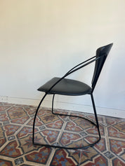 Set_of_4_Arrben_Italian_Dining_Chairs_in_Leather_and_Metal,_1980s