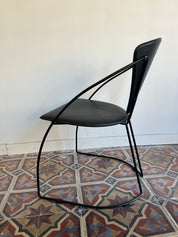 Set_of_4_Arrben_Italian_Dining_Chairs_in_Leather_and_Metal,_1980s