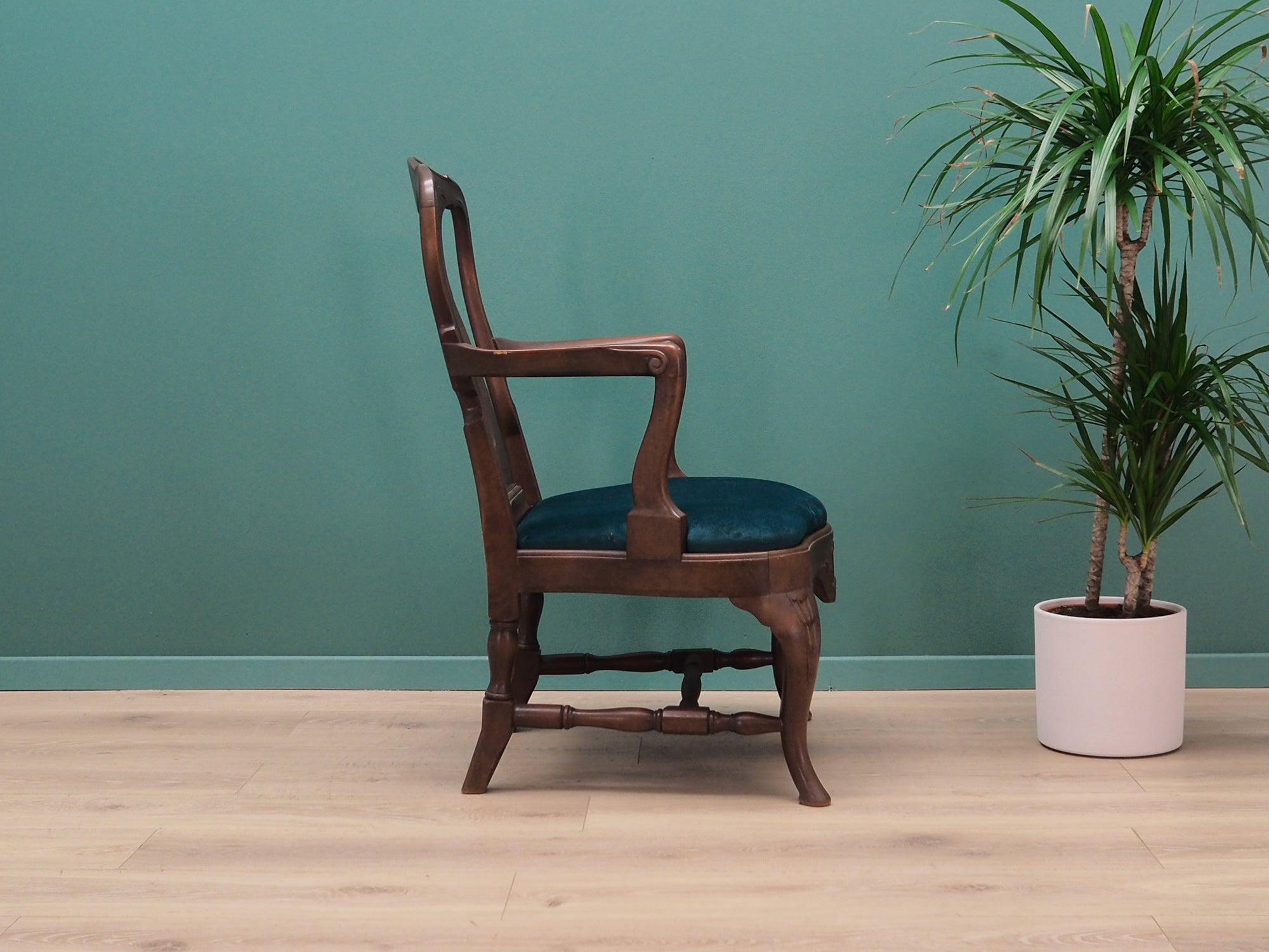 Danish_Chippendale_Living_Room_Set_in_Walnut_and_Green_Velour,_1970s