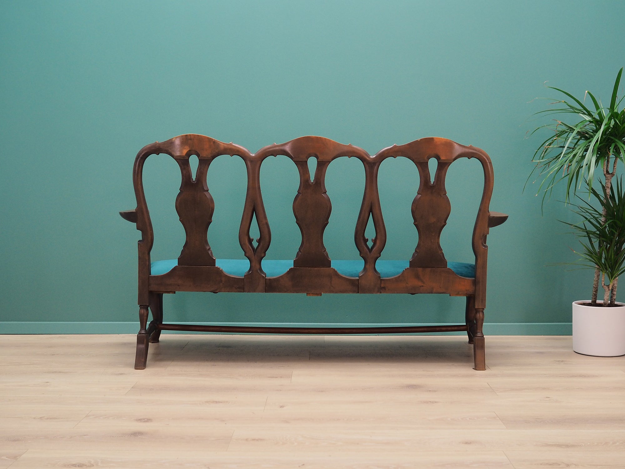 Danish_Chippendale_Living_Room_Set_in_Walnut_and_Green_Velour,_1970s