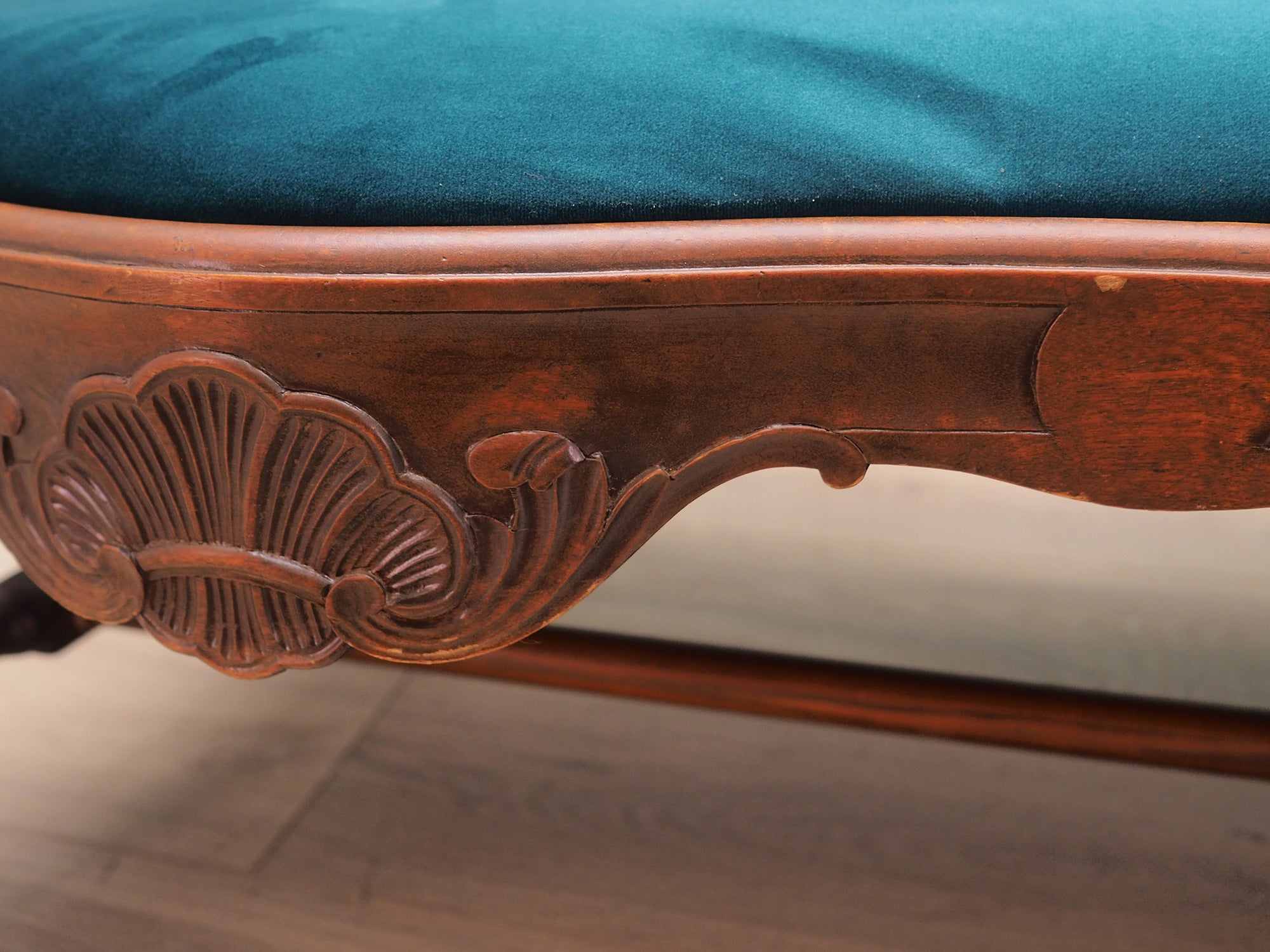 Danish_Chippendale_Living_Room_Set_in_Walnut_and_Green_Velour,_1970s