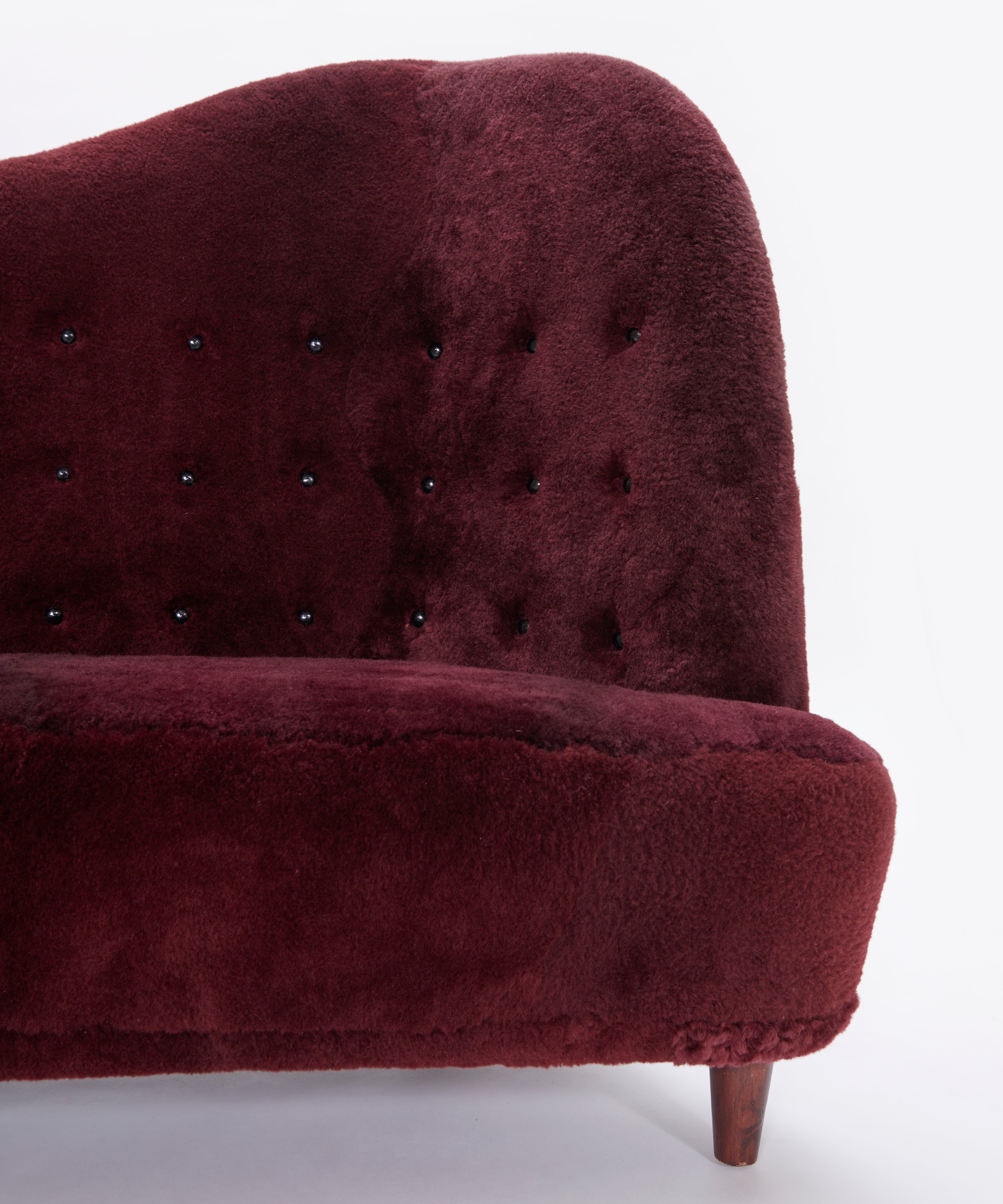Vintage_Scandinavian_Burgundy_Sheepskin_Sofa_with_Organic_Curves
