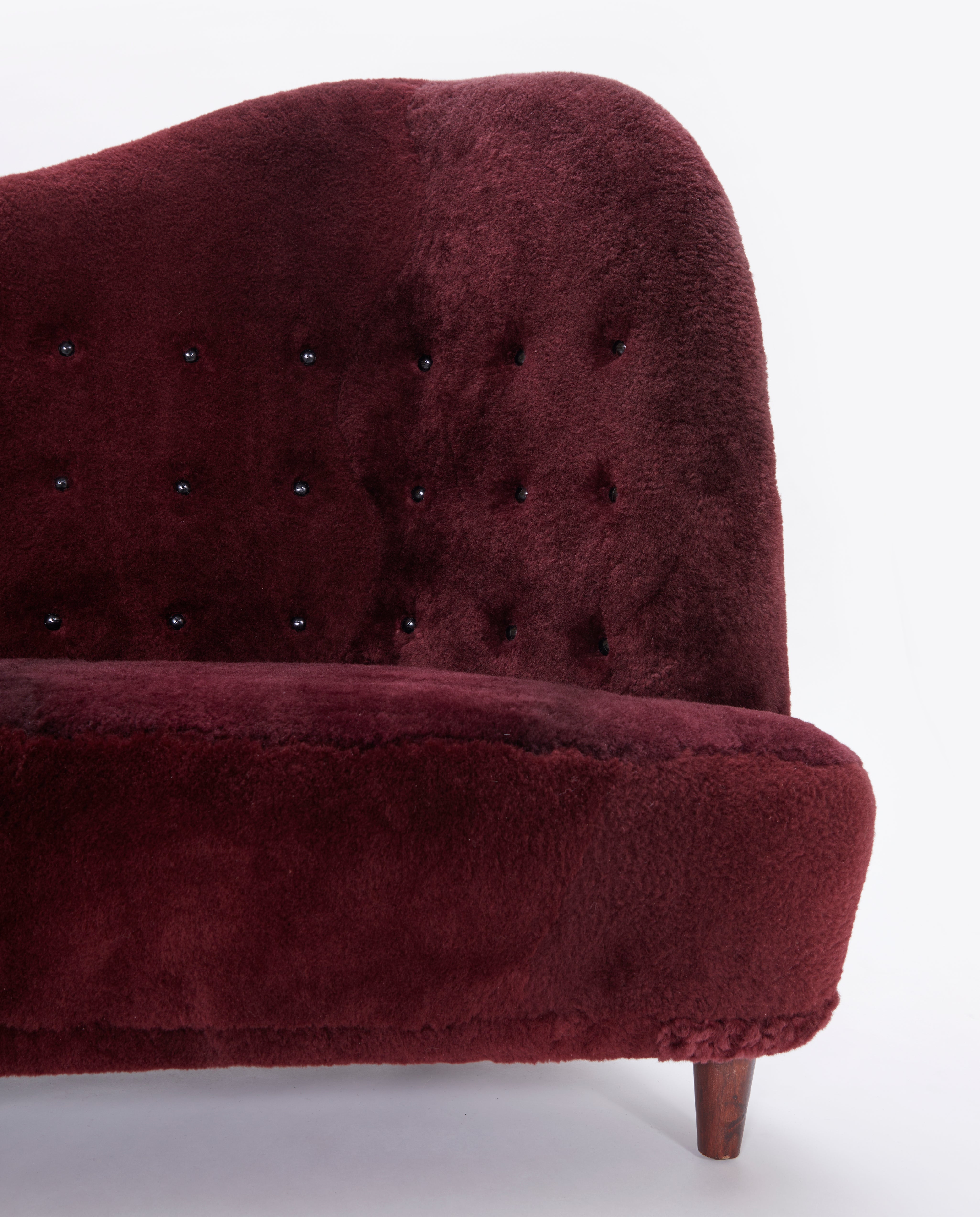 Vintage_Scandinavian_Burgundy_Sheepskin_Sofa_with_Organic_Curves