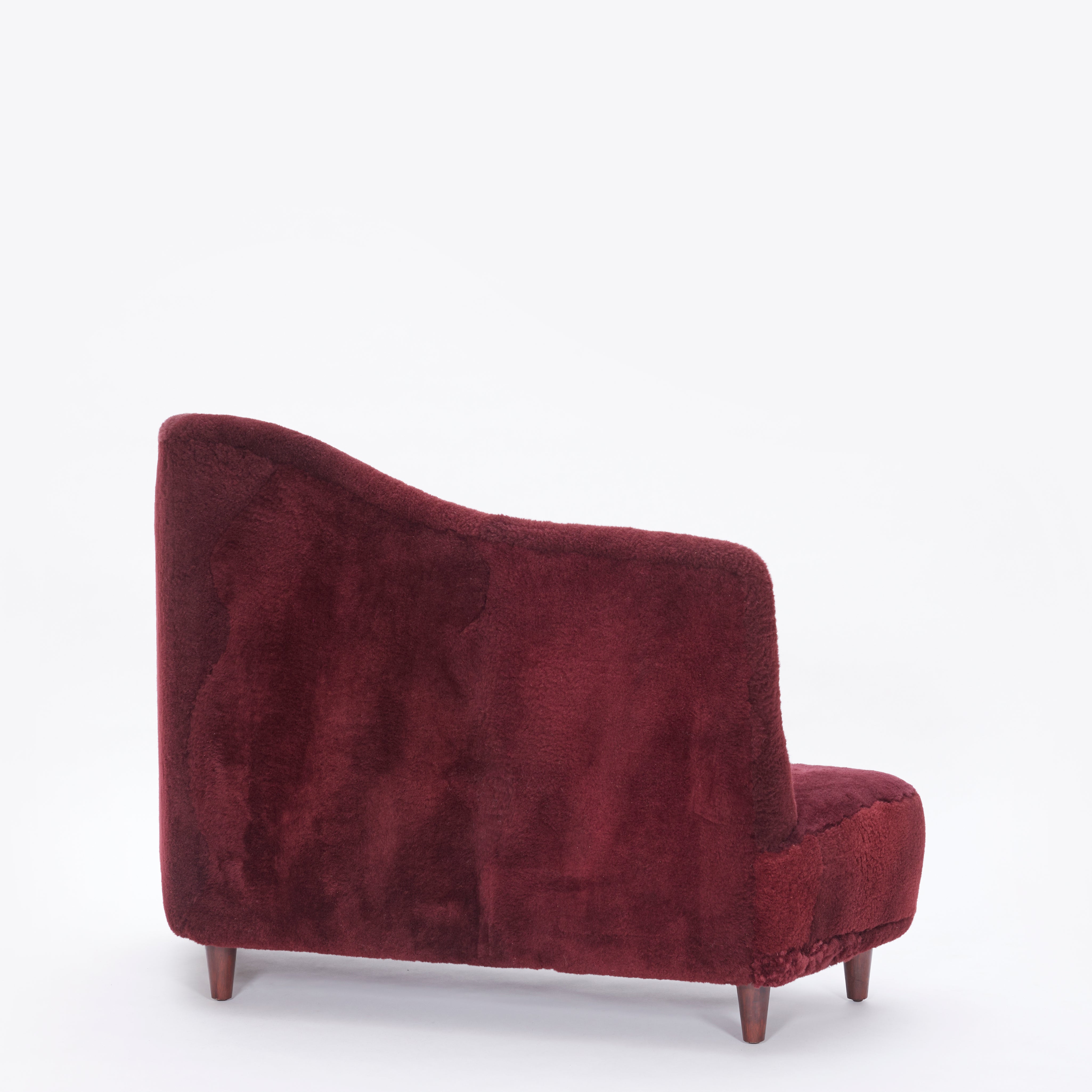 Vintage_Scandinavian_Burgundy_Sheepskin_Sofa_with_Organic_Curves