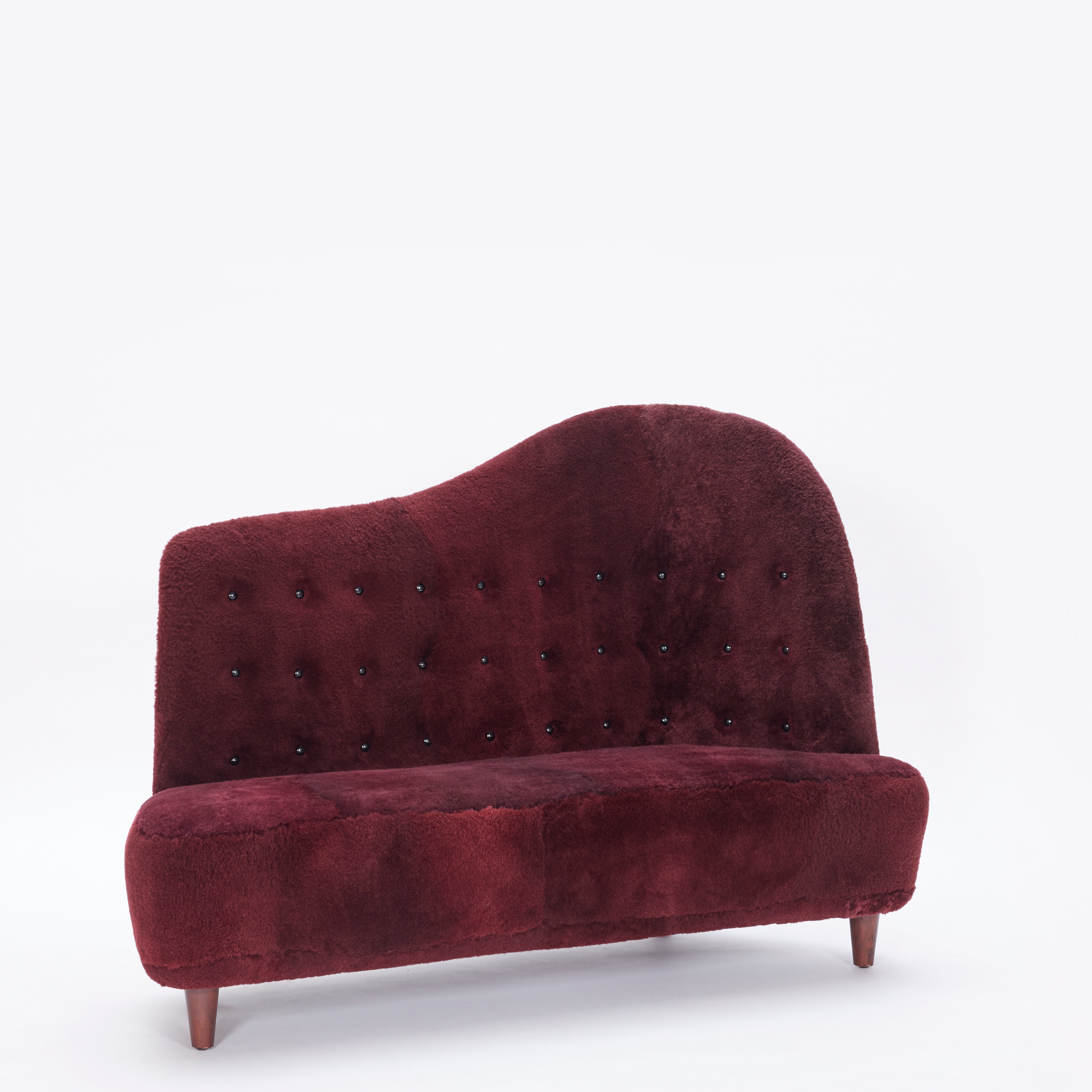 Vintage_Scandinavian_Burgundy_Sheepskin_Sofa_with_Organic_Curves