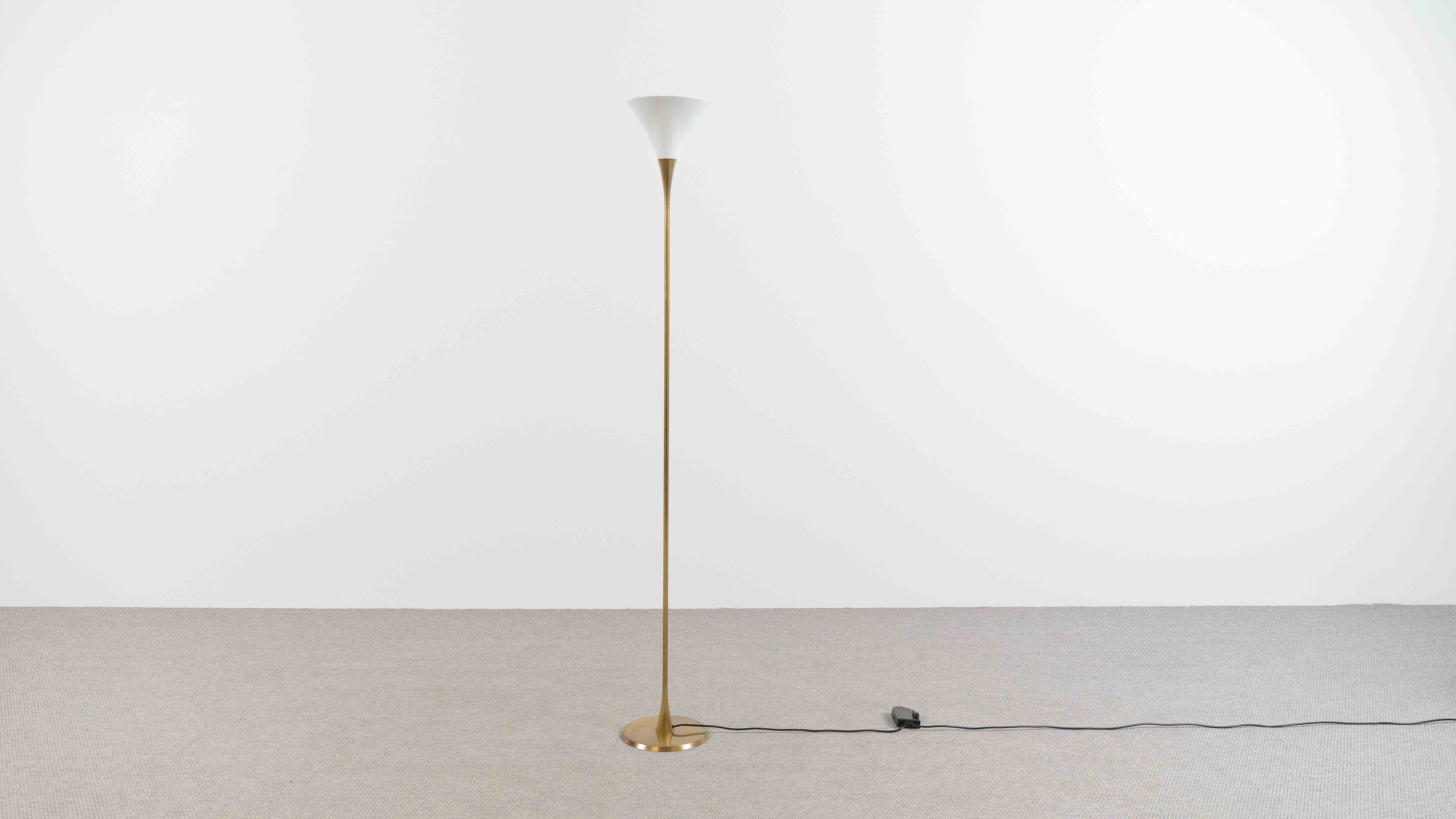 Florian_Schulz_Lonea_Brass_Floor_Lamp_with_Opal_Glass_Shade