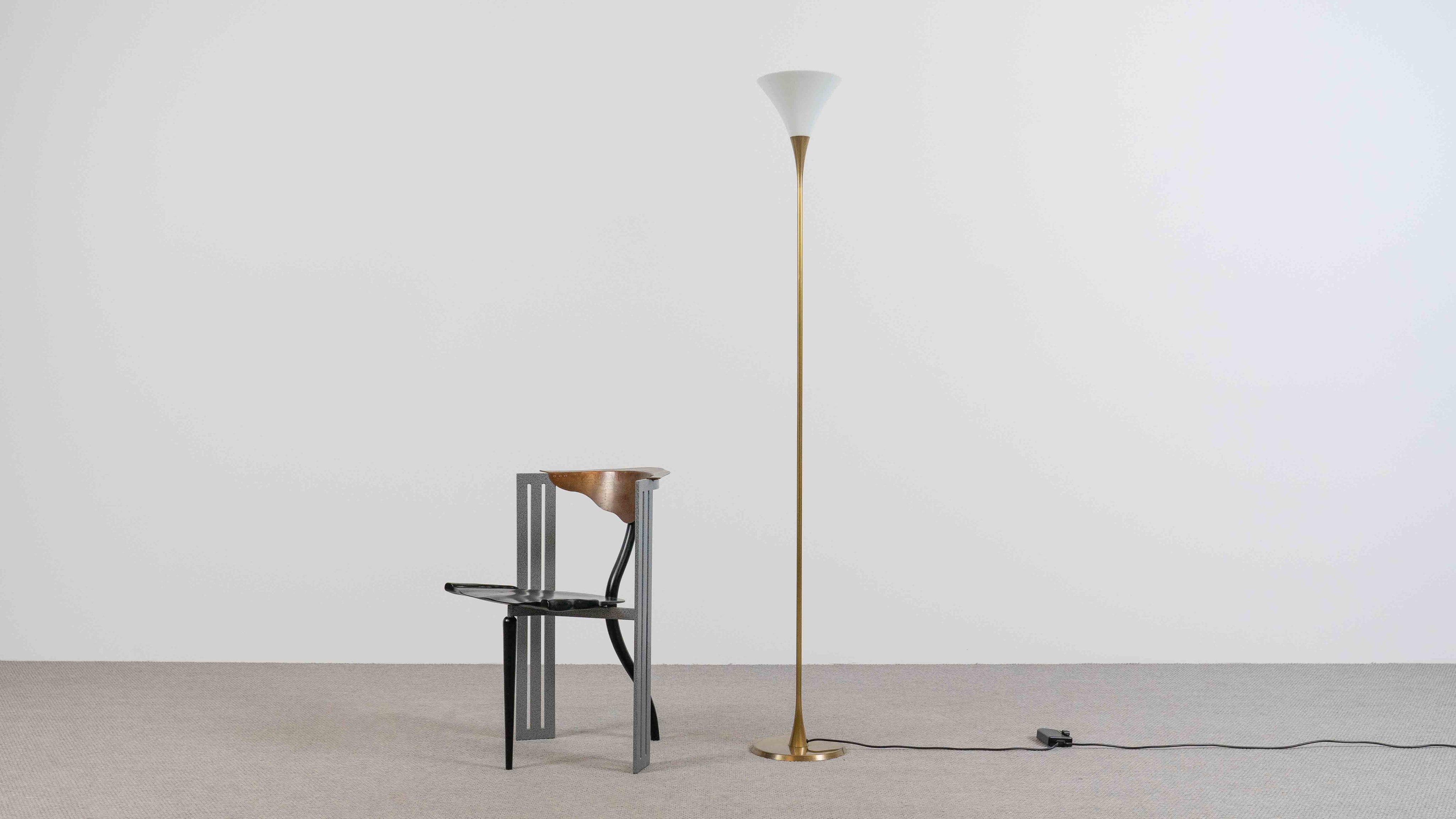 Florian_Schulz_Lonea_Brass_Floor_Lamp_with_Opal_Glass_Shade