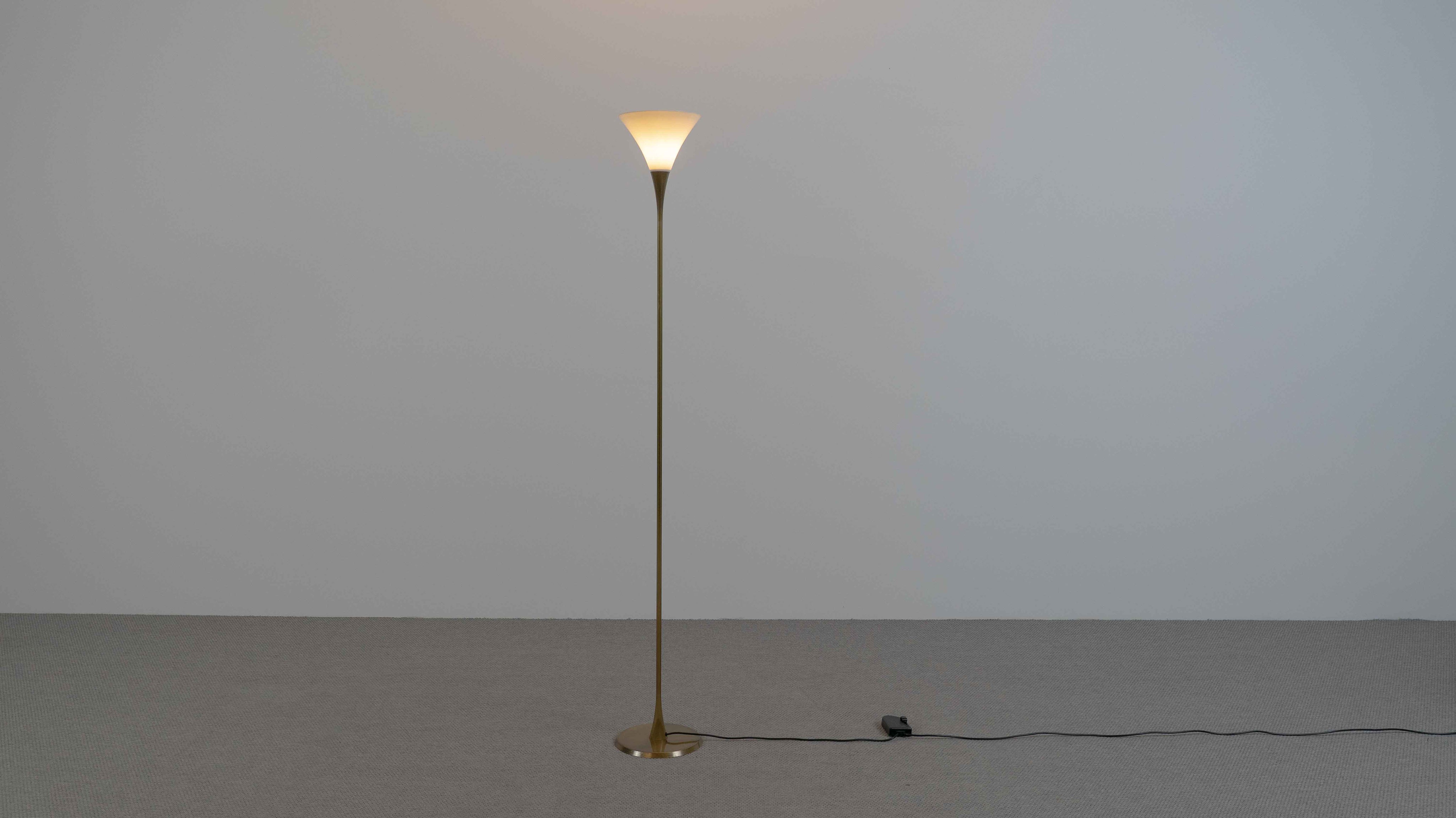 Florian_Schulz_Lonea_Brass_Floor_Lamp_with_Opal_Glass_Shade
