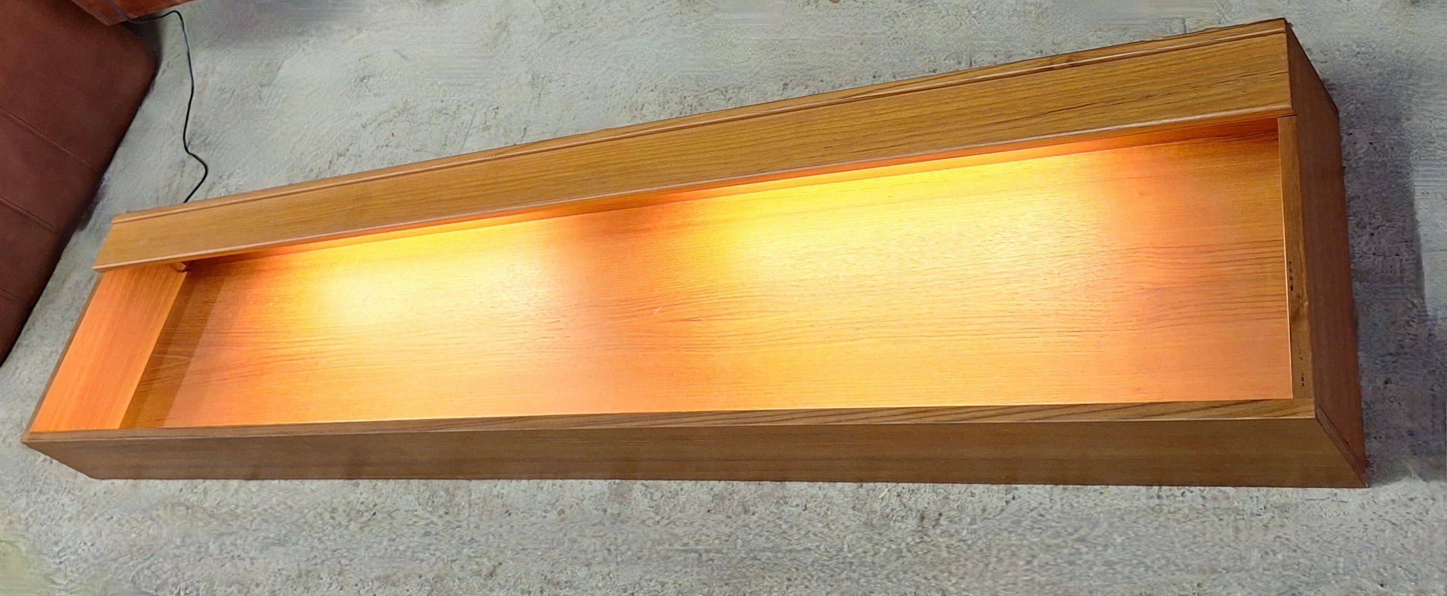 Extra-Long_Floating_Teak_Sideboard_with_Integrated_Lights,_Denmark,_1960s