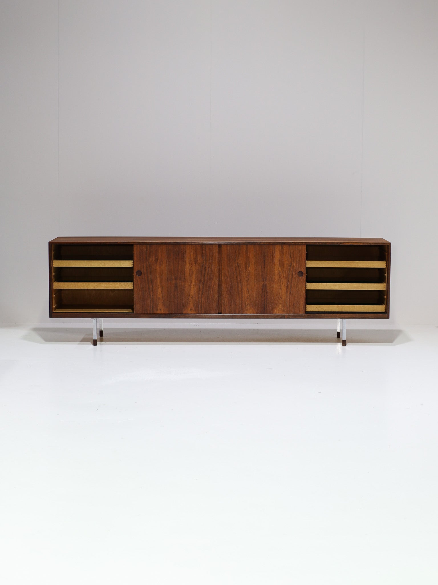 Danish_Rosewood_Lowboard_Sideboard_with_Chrome_Legs,_1960s