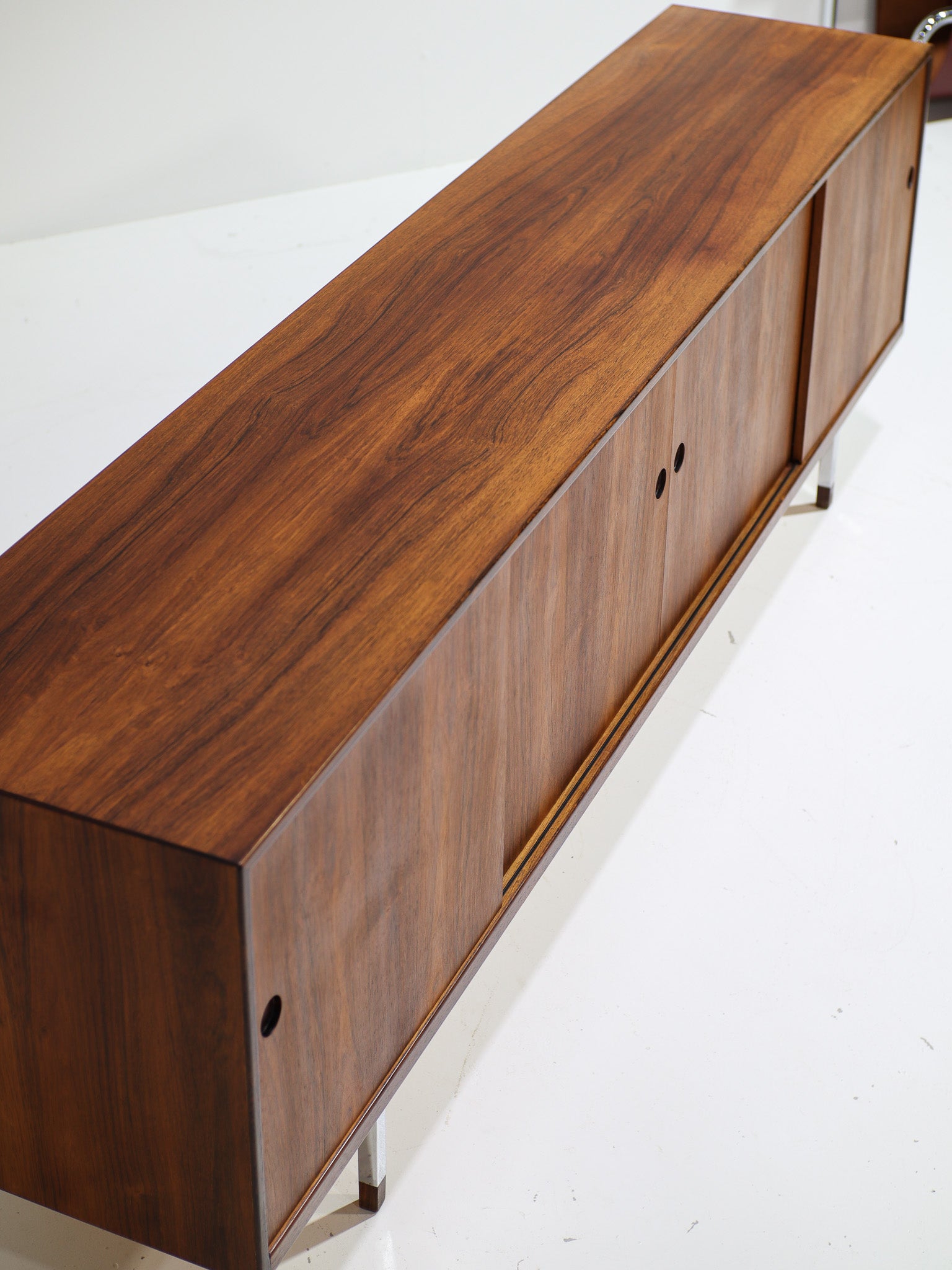 Danish_Rosewood_Lowboard_Sideboard_with_Chrome_Legs,_1960s