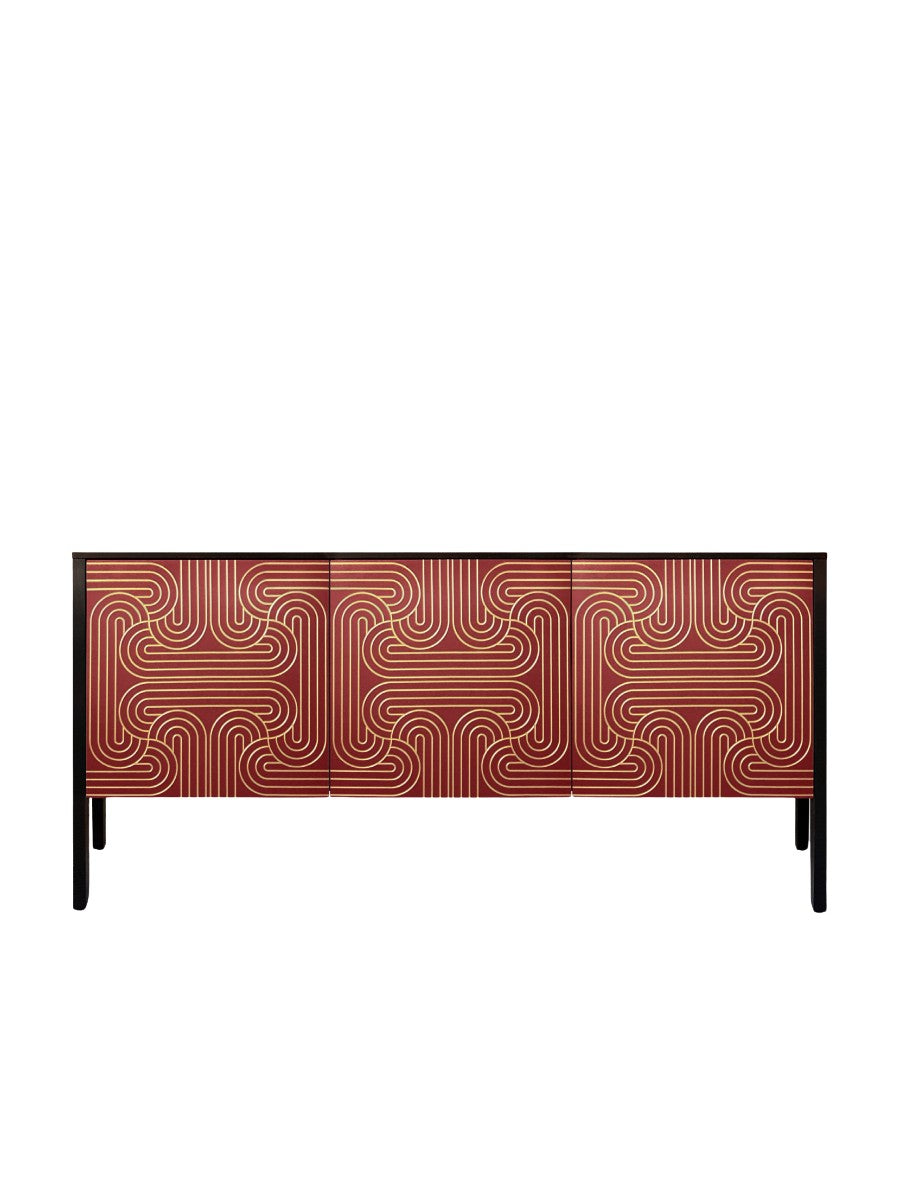Loop_Sideboard_3_door_in_Red