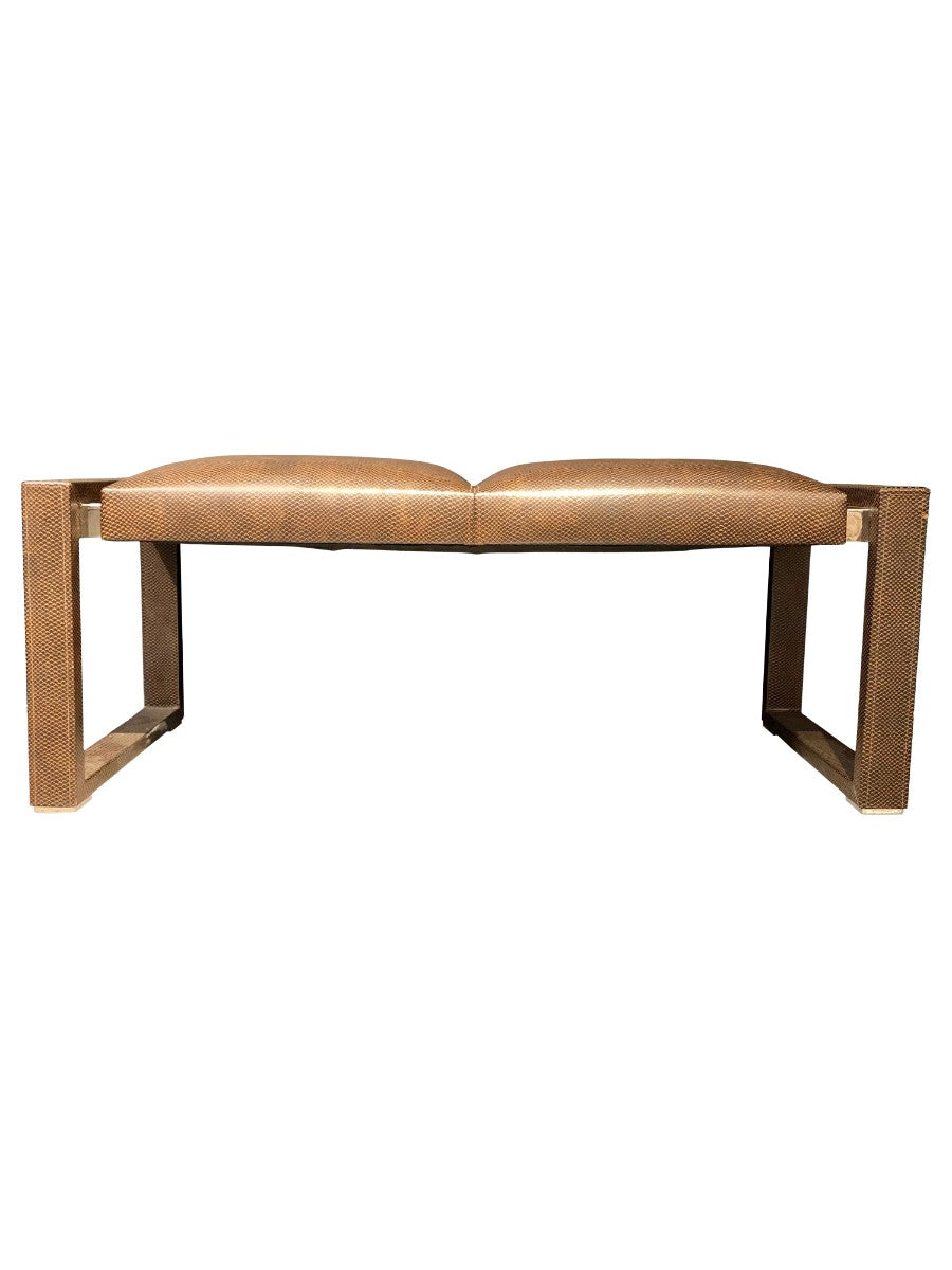 Lorin_Marsh_Bench_Embossed_Leather_&_Polished_Stainless_Steel_2000s
