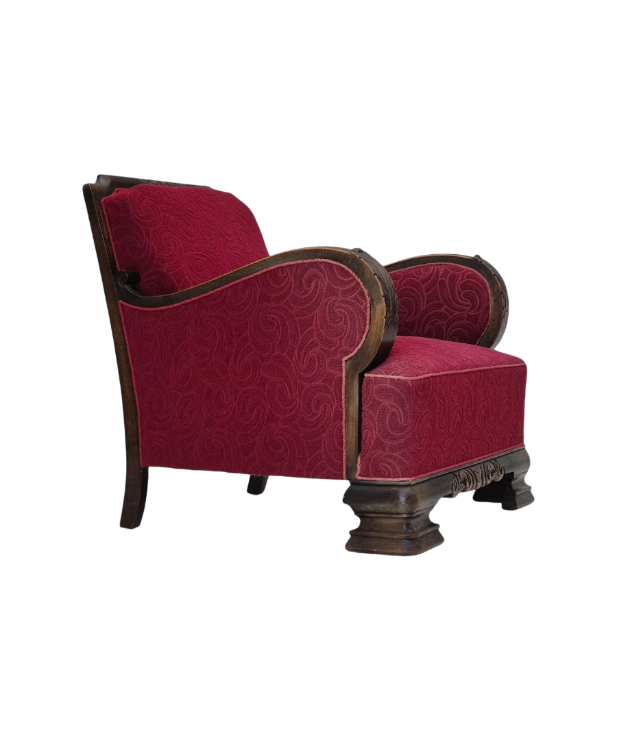 Lounge_Armchair,_Upholstery_&_Wood_Frame,_1950s_Denmark