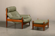 Set_of_Brazilian_Style_Oak_Lounge_Chair_and_Ottoman_in_Sage_Green_Leather,_1970s