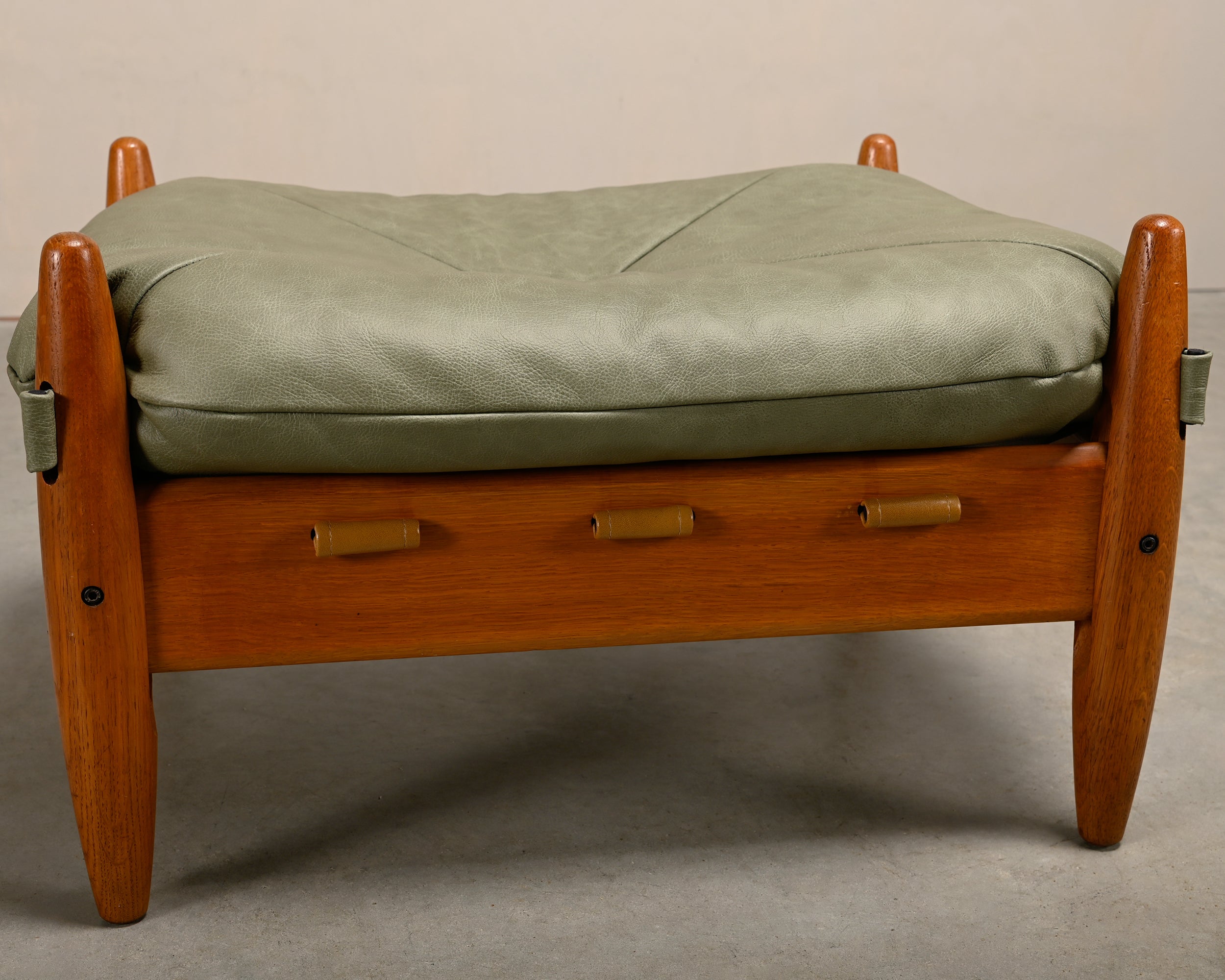 Set_of_Brazilian_Style_Oak_Lounge_Chair_and_Ottoman_in_Sage_Green_Leather,_1970s