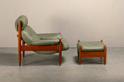 Set_of_Brazilian_Style_Oak_Lounge_Chair_and_Ottoman_in_Sage_Green_Leather,_1970s