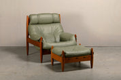 Set_of_Brazilian_Style_Oak_Lounge_Chair_and_Ottoman_in_Sage_Green_Leather,_1970s