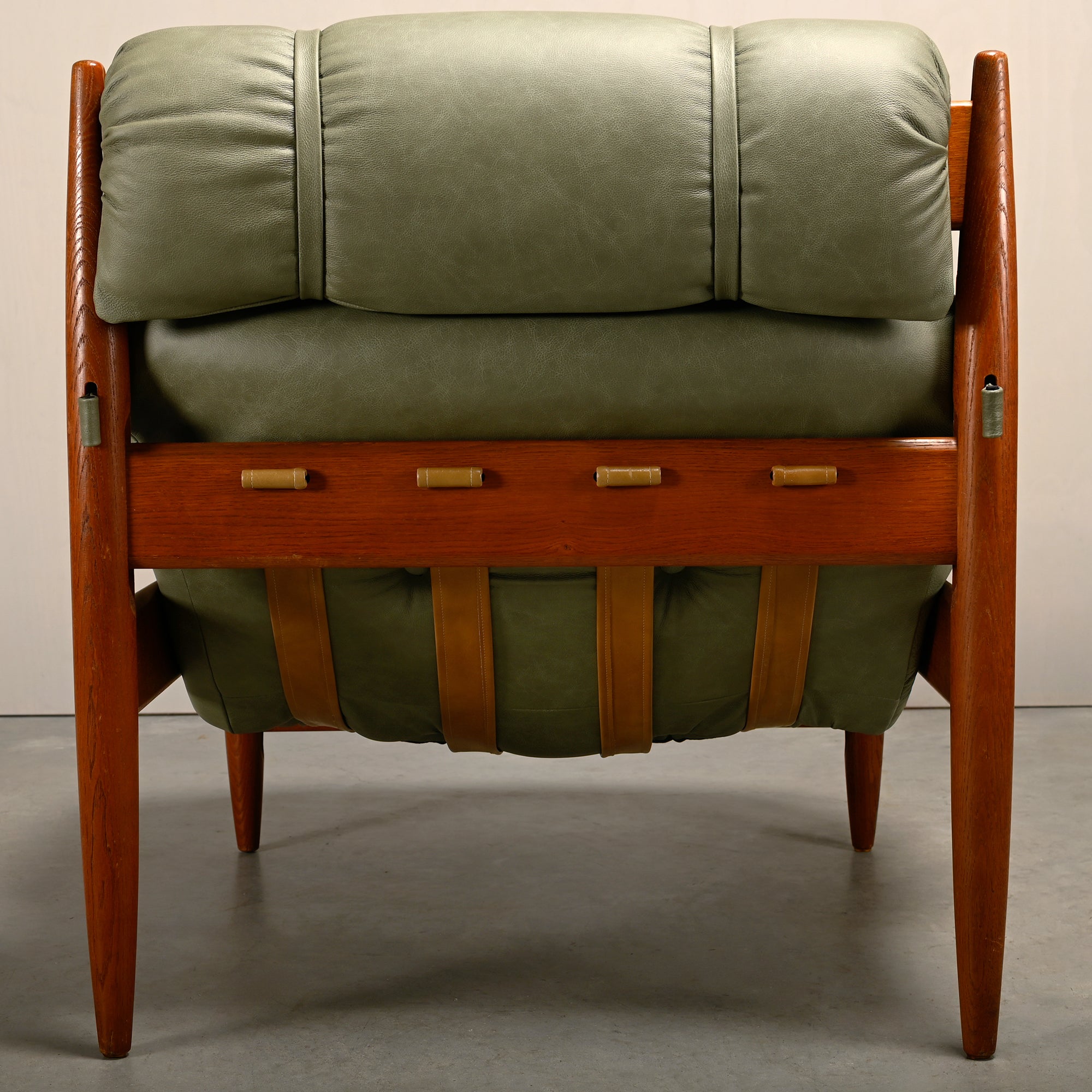Set_of_Brazilian_Style_Oak_Lounge_Chair_and_Ottoman_in_Sage_Green_Leather,_1970s