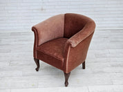 Lounge_Chair,_Salmon_Pink_Velour_&_Ash_Wood,_1960s_Denmark