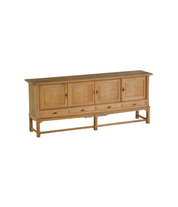 Low_Brutalist_Oak_Sideboard_by_Henning_Kjærnulf,_Danish_Mid_Century_Modern_Credenza,_1960s