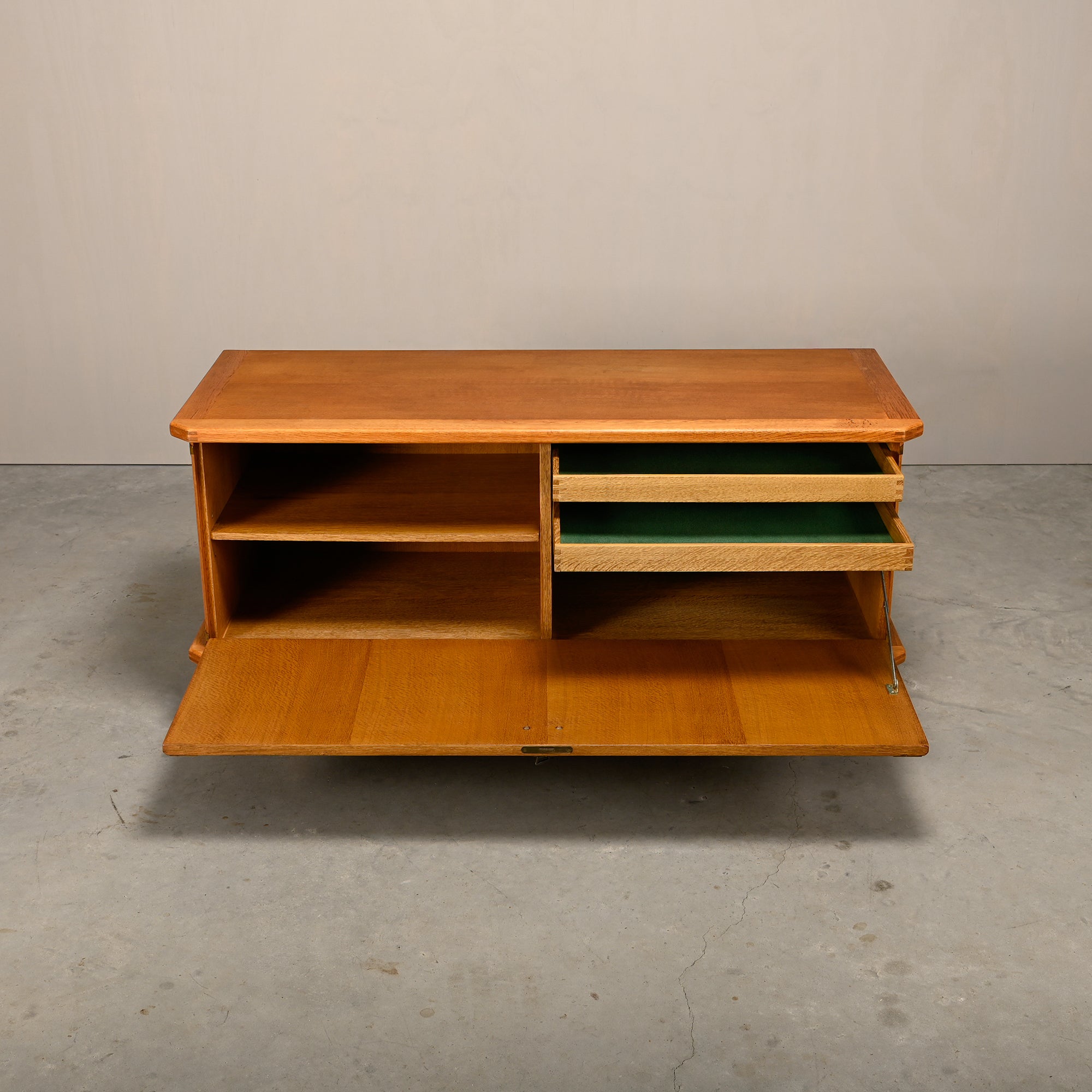 Henning_Kjærnulf_Oak_Brutalist_Sideboard_for_EG_Møbler,_Denmark_1960s
