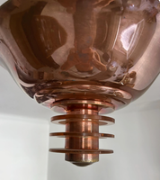 French_Art_Deco_Copper_and_Rosé_Sandblasted_Glass_Chandelier,_1930s