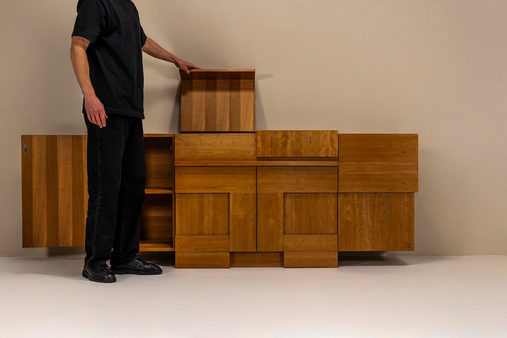 'Madia'_Credenza_by_Ferdinando_Meccani_in_Cherry_Wood,_Italy_1988