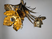 1970s_Maison_Jansen_Brass_Floral_Chandelier,_Sculptural_Leaf_and_Flower_Ceiling_Light,_French_Design