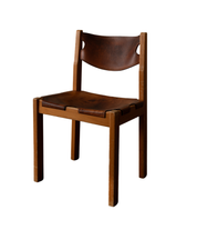 Maison_Regain_Elm_and_Leather_Brutalist_Dining_Chair,_France_1970s