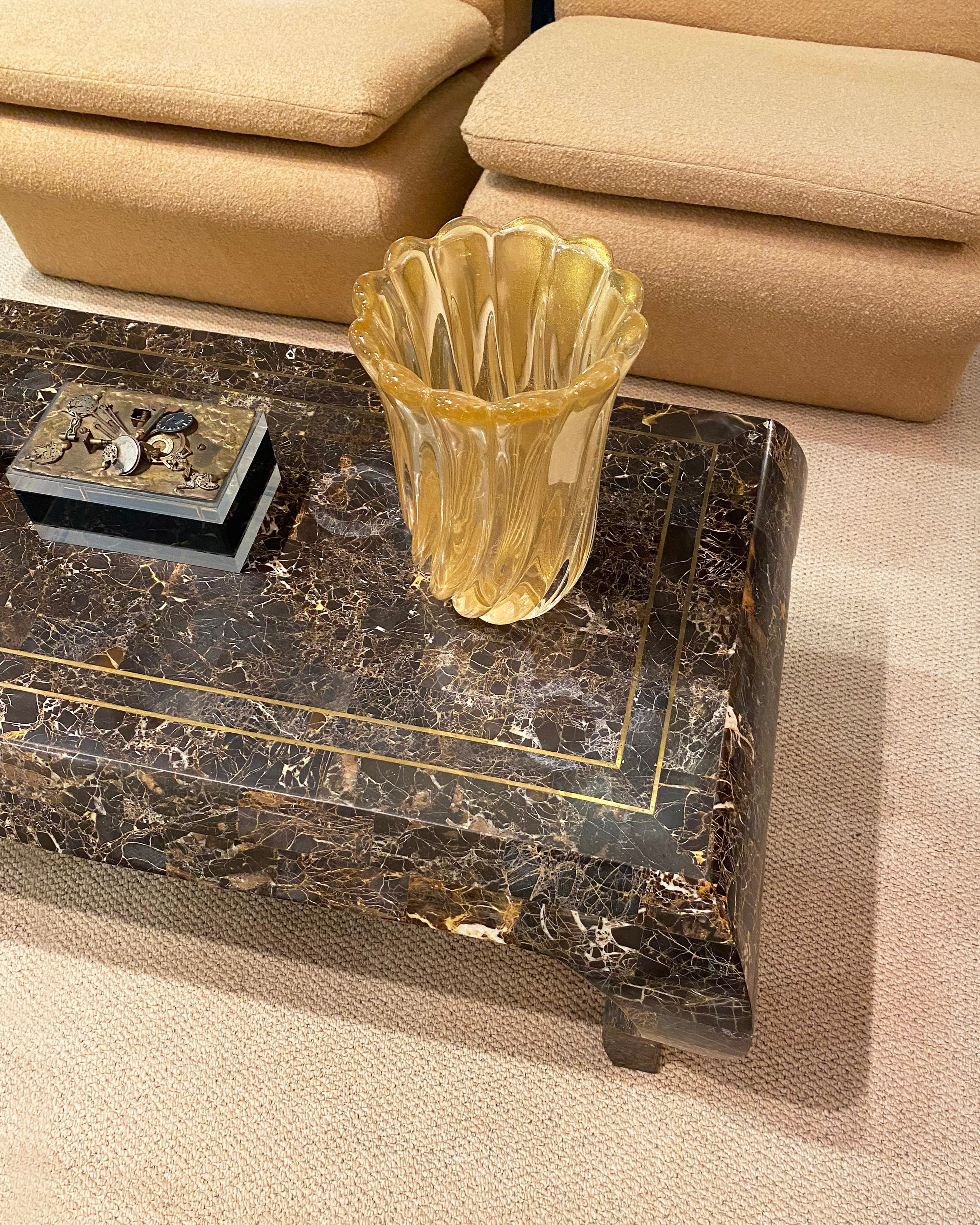 Maitland_Smith_Tessellated_Marble_Coffee_Table_1980s_Vintage_USA_Rare_Emperador_1970s