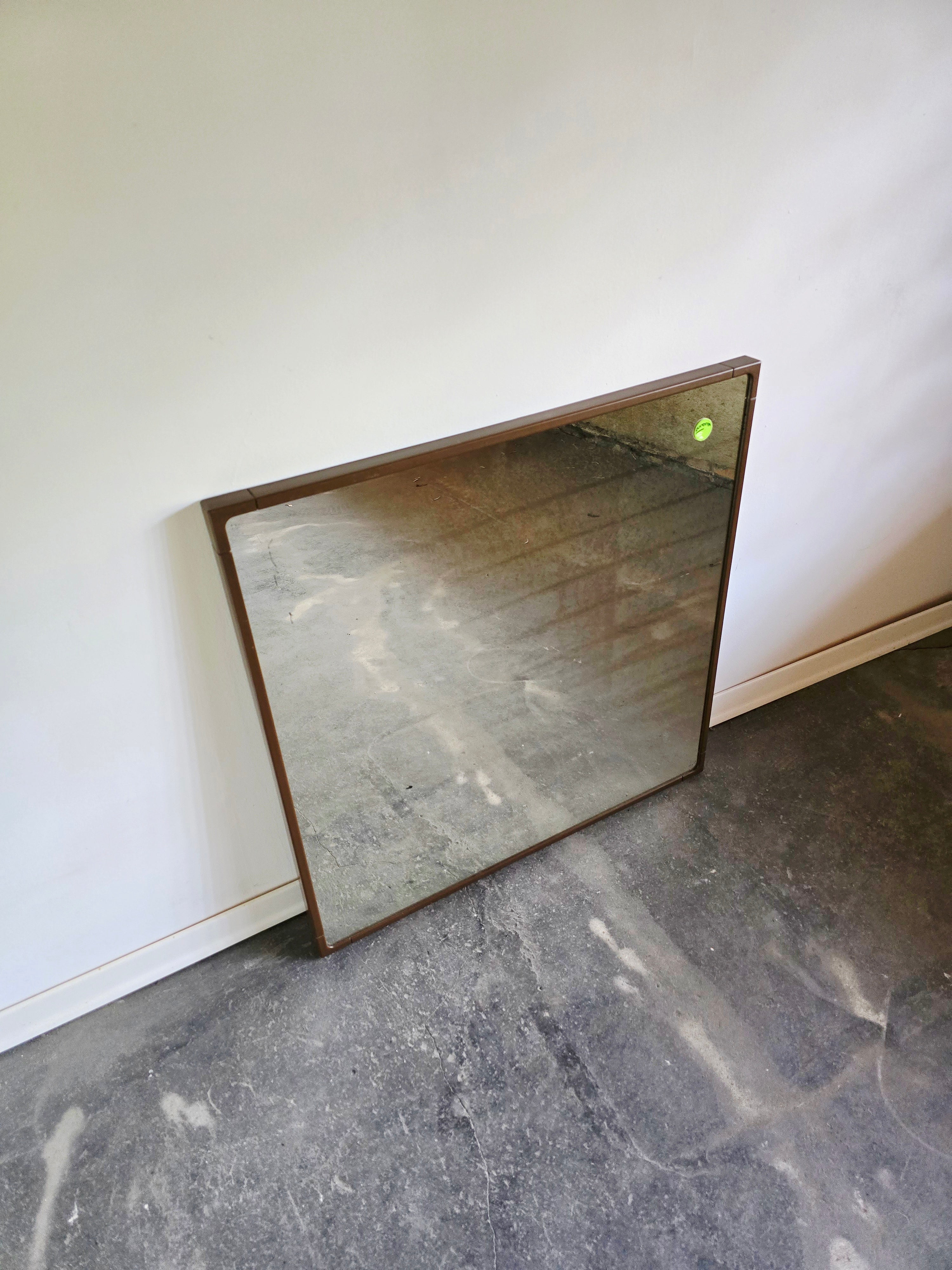 Makio_Hasuike_Space_Age_Wall_Mirror_for_Gorenje_Metalplast_in_Brown_Molded_Plastic,_Yugoslavia,_1970s