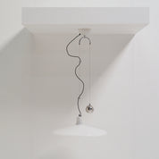 Franco_Bresciani_Manta_Counterweight_Pendant_Lamp_for_iGuzzini_in_Cream_Plastic_and_Chrome,_Italy,_1970s
