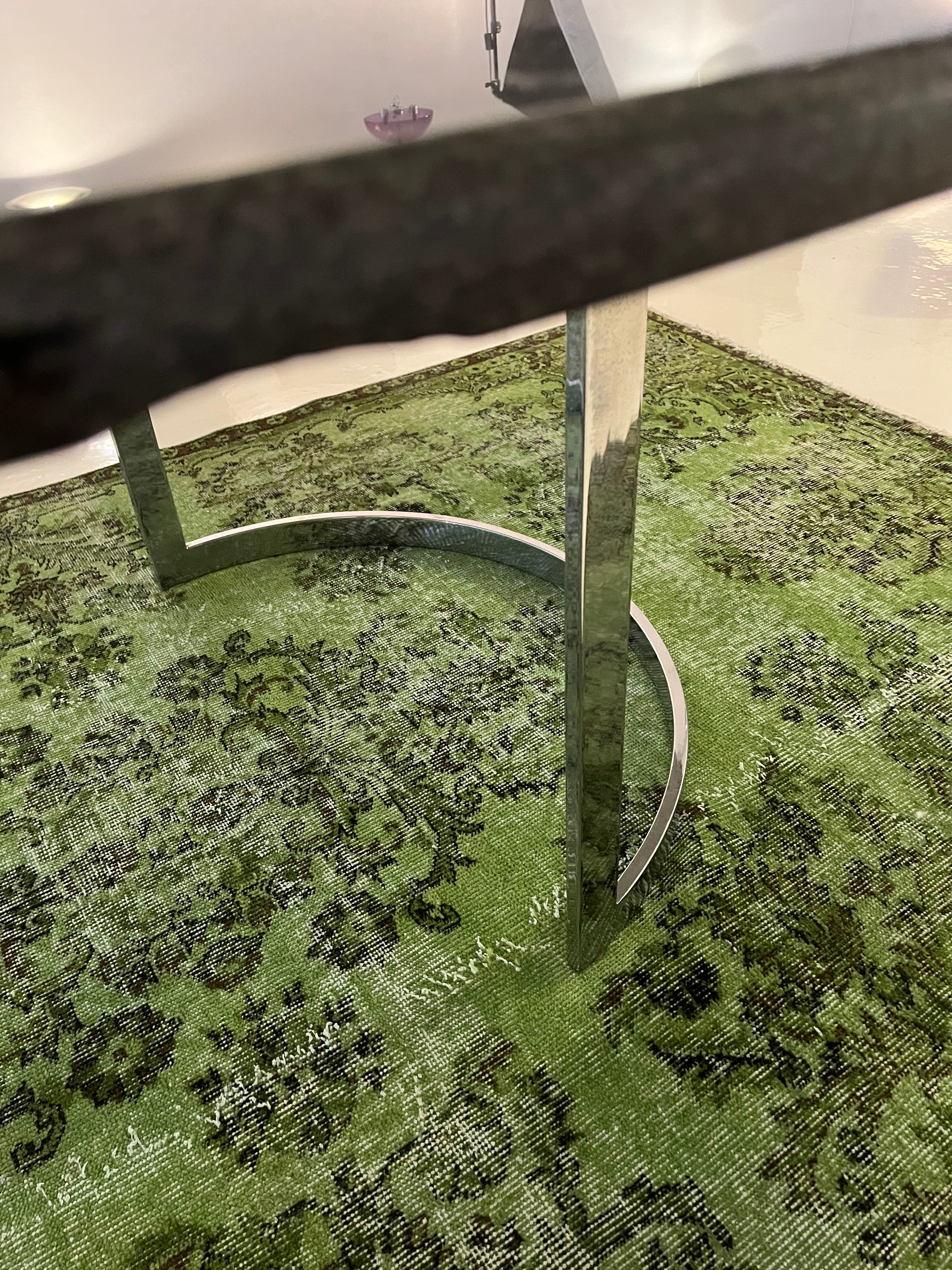 Marble_and_Chromed_Metal_Dinning_Table_by_Vittorio_Introini