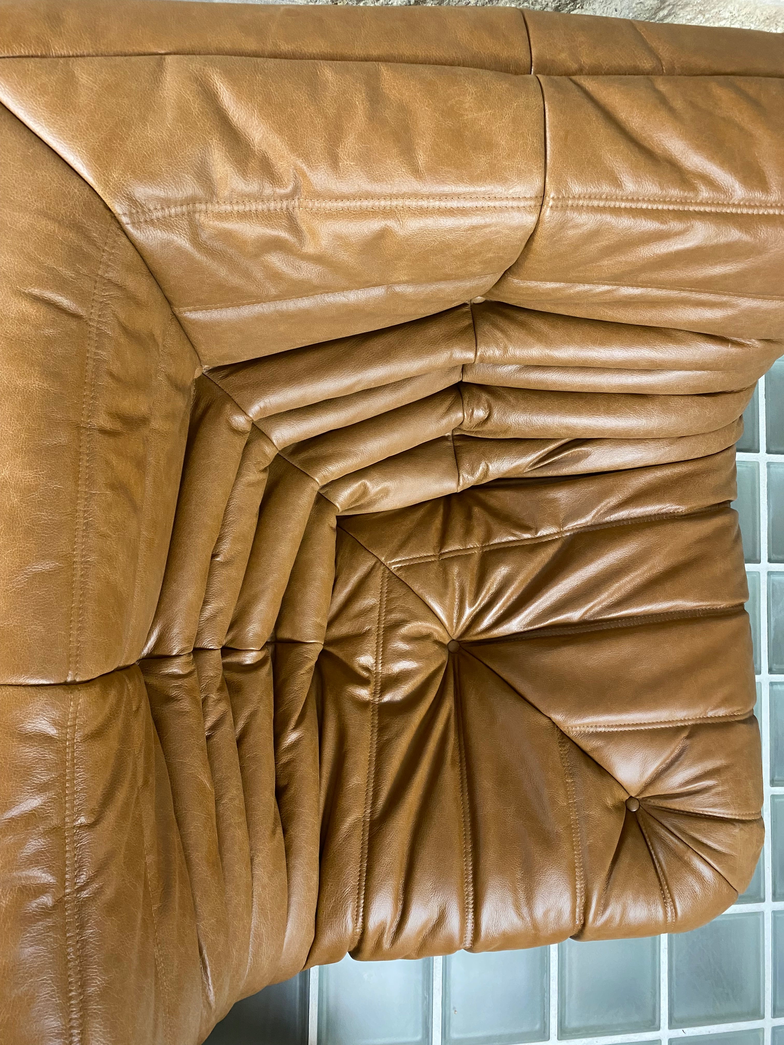 Set_of_5_Maroon_Leather_Togo_Sofa_by_Michel_Ducaroy_for_Ligne_Roset
