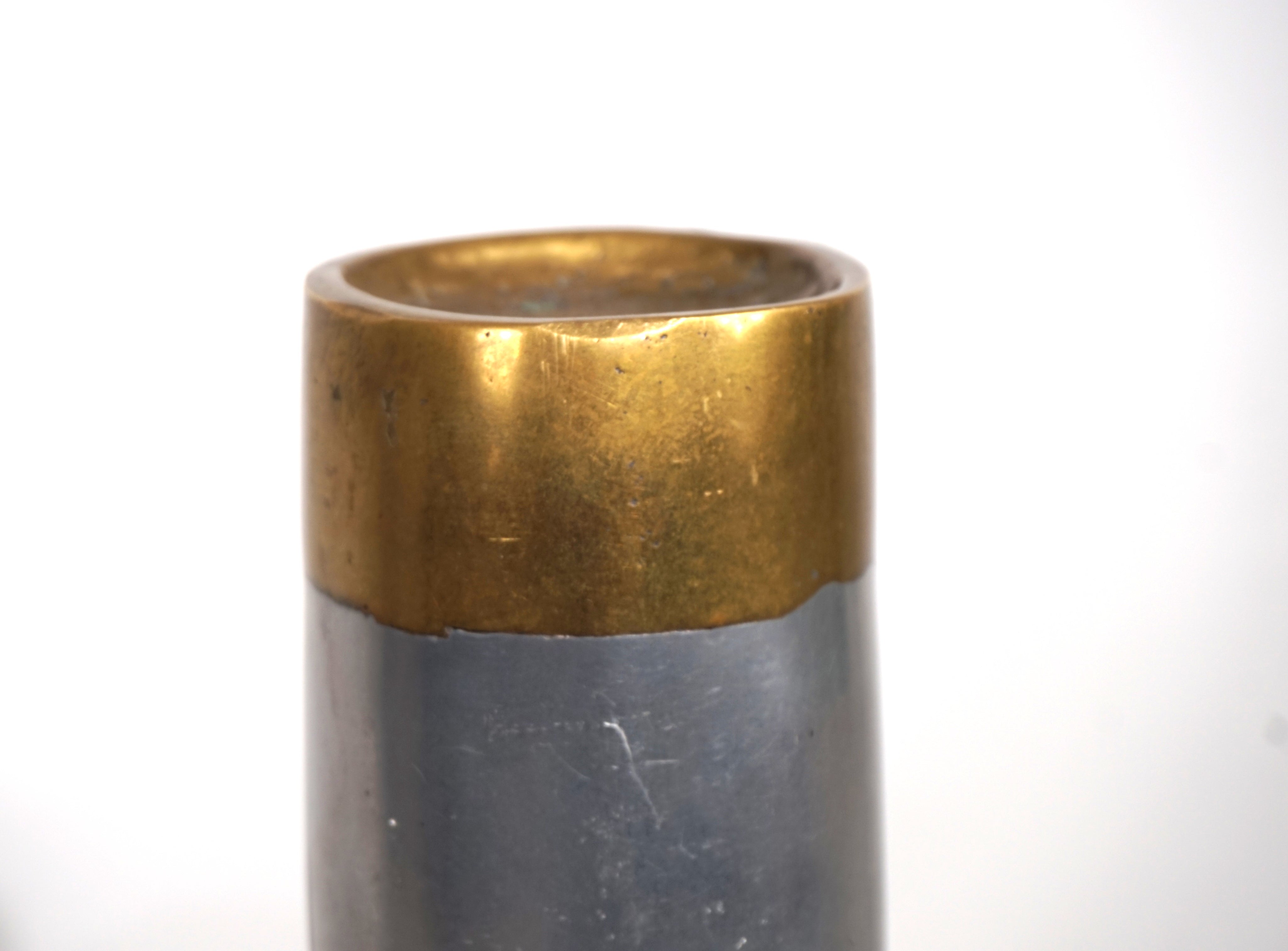 1980s_Brutalist_Brass_and_Aluminum_Sculpture_Candleholder_by_David_Marshall